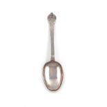 A James II silver Lace-back Trefid spoon, by William Matthew, London 1685, the reverse of the bowl
