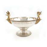 A modern parcel-gilt silver commemorative two-handled rose bowl, by Garrard and Co, London 1990,