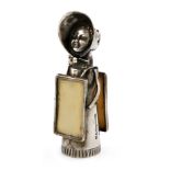 A rare Edwardian novelty silver Suffragette pepper pot, by Saunders and Shepherd, Chester 1908,
