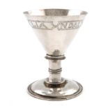 A rare Elizabeth I provincial silver communion cup, unmarked, but probably by Thomas Wood I,