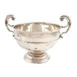 A silver two-handled trophy / rose bowl, by the Levesley Brothers, Sheffield 1918, circular form,