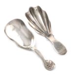 A Victorian provincial silver caddy spoon, by Henry Ellis, Exeter 1848, shaped oblong bowl, the