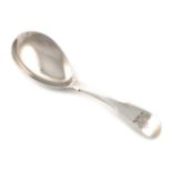 A William IV provincial silver Fiddle pattern caddy spoon, by Barber and North, York 1836, the
