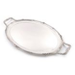 A silver two-handled tray, by the Goldsmiths and Silversmiths Company, London 1910, oval form,