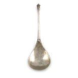 A late 14th/early 15th century silver spoon, unmarked, probably French, slender fig-shaped bowl,