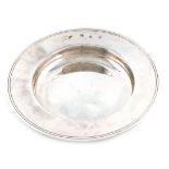 A modern silver Armada dish, by Reid and Sons, London 1966, circular form, reeded border, diameter