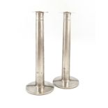 By Adrian K A Hope, a pair of modern silver candlesticks, Edinburgh 1995, tapering columns, matted