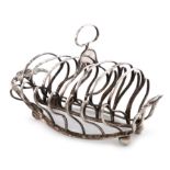 A George III silver seven-bar toast rack, by Peter and William Bateman, London 1814, shaped oblong