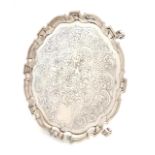A George II silver salver, by George Hindmarsh, London 1734, circular form, moulded border, the