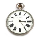 A large electroplated Goliath pocket watch, the face with Roman numeral and '8 Days', with a ring