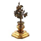 Retailed by Tiffany and Co., an Italian silver-gilt and silver table ornament, the silver-gilt stand