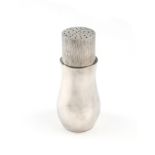 By Graham Watling, a modern silver sugar caster, London 1973, baluster form, spot-hammered