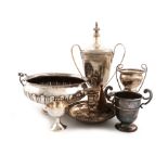 A mixed lot of silver items, various dates and makers, comprising: a Victorian two-handled bowl,