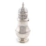 A Queen Anne silver sugar caster, by Thomas Farren, London 1710, baluster form, central girdle,