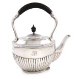An Edwardian silver kettle, by William Hutton and Sons, Sheffield 1909, oval form, part-fluted
