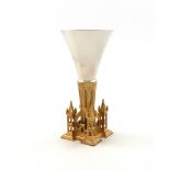 By Hector Miller for Aurum, a modern parcel-gilt commemorative goblet, London 1981, edition number