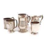 A mixed lot of six silver christening mugs, comprising: a Victorian one, by J. Mappin, Sheffield