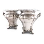 A pair of early 19th century old Sheffield plated two-handled wine coolers, by Roberts, Smith and