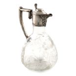 An Edwardian silver-mounted cut-glass claret jug, by Richard Richardson, Sheffield 1901, the