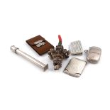 λA mixed lot of silver items, comprising: a stamp moistener and desk seal, by N Kuhn & Co, Chester