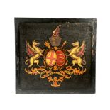 A COACHING PANEL MID-19TH CENTURY decorated with the City of London coat of arms, and the insignia