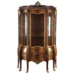 λ A FRENCH ROSEWOOD VERNIS MARTIN VITRINE IN LOUIS XV STYLE C.1880 with ormolu mounts with