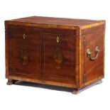 A GEORGE III MAHOGANY APOTHECARY'S CABINET EARLY 19TH CENTURY with satinwood banding and inlaid with