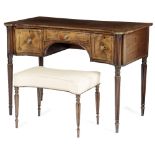 A LATE REGENCY MAHOGANY DRESSING TABLE IN THE MANNER OF GILLOWS, C.1815-20 inlaid with ebonised