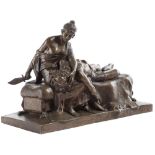 A BRONZE GROUP OF JUDITH AND HOLOFERNES SIGNED L. LISO 25.7cm high, 38.5cm wide