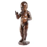 A CARVED AND STAINED LIMEWOOD FIGURE OF THE CHRIST CHILD 18TH / 19TH CENTURY 61.2cm high
