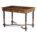 λ A DUTCH EBONISED AND MARQUETRY CENTRE TABLE IN 17TH CENTURY STYLE MID-19TH CENTURY inlaid with