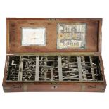 λ A MAHOGANY CASED SET OF CAMPAIGN SURGEON'S INSTRUMENTS BY DOWN BROS., LATE 19TH / EARLY 20TH