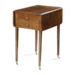 A LATE REGENCY BURR ASH PEMBROKE TABLE EARLY 19TH CENTURY the drop-leaf top crossbanded in mahogany,