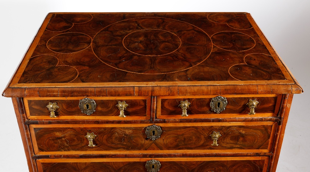 A WILLIAM AND MARY WALNUT OYSTER VENEERED CHEST C.1690 inlaid with holly banding and stringing, - Image 2 of 3