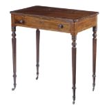 A REGENCY MAHOGANY CHAMBER TABLE IN THE MANNER OF GILLOWS, C.1815-20 inlaid with boxwood and