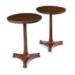 λ A PAIR OF WILLIAM IV ROSEWOOD OCCASIONAL TABLES C.1835 each with a circular fixed top, with a