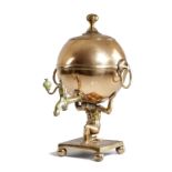 λ A REGENCY COPPER SAMOVAR EARLY 19TH CENTURY modelled with a kneeling Atlas supporting the globe on