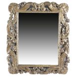 AN ITALIAN GILTWOOD BAROQUE WALL MIRROR LATE 17TH / EARLY 18TH CENTURY the later rectangular