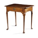 A GEORGE II CHERRYWOOD LOWBOY C.1740-50 the top with a moulded edge, above a frieze drawer, on