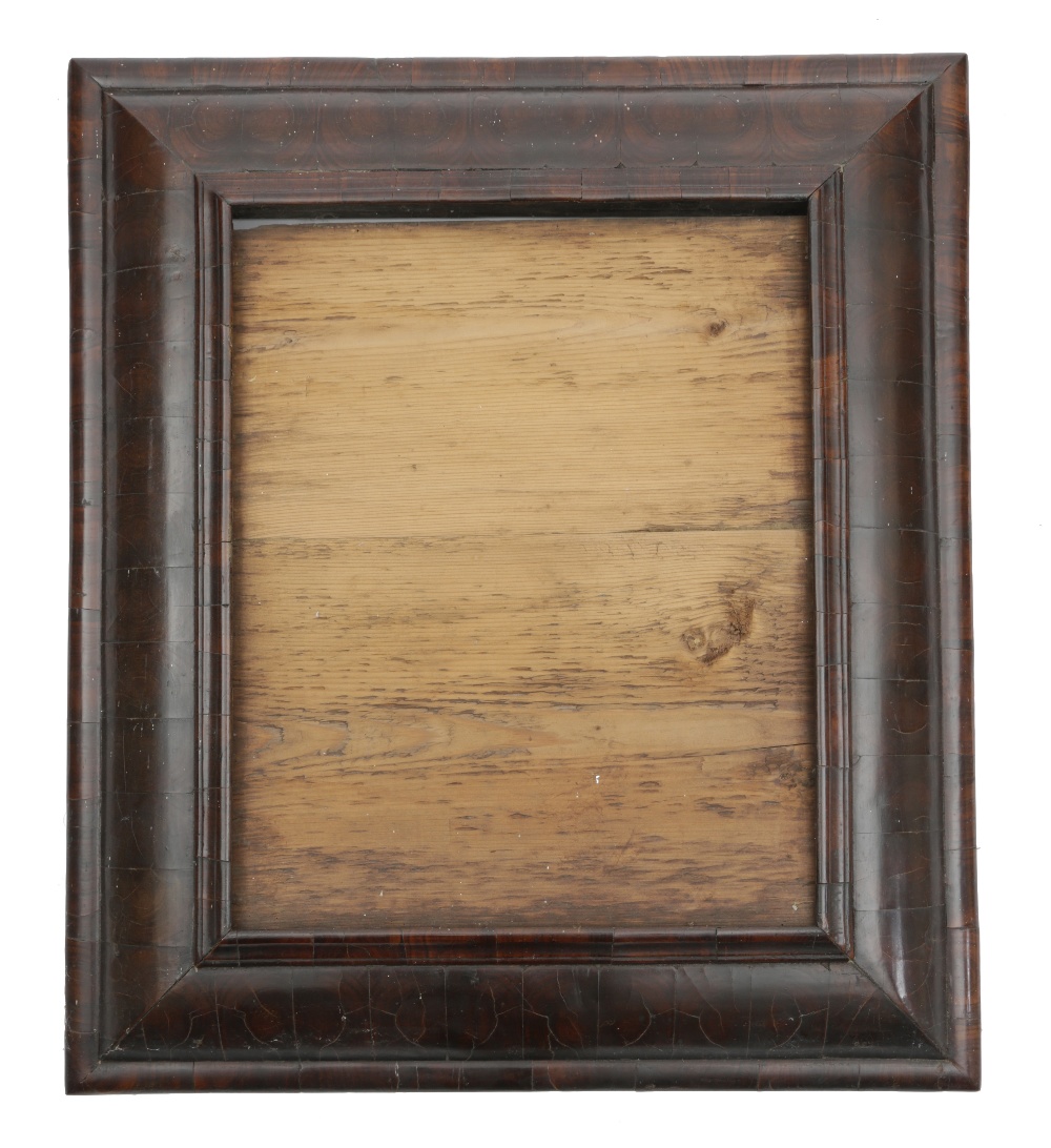 A WILLIAM AND MARY OYSTER VENEERED MIRROR FRAME LATE 17TH CENTURY with a cushion frame and