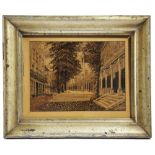 A VICTORIAN TUNBRIDGE WARE MOSAIC PICTURE C.1860-70 depicting the Pantiles, Tunbridge Wells, after