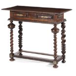 λ A PORTUGUESE ROSEWOOD SIDE TABLE IN 17TH CENTURY STYLE 19TH CENTURY with ripple moulded