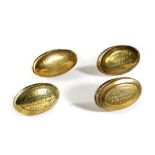 FOUR VICTORIAN WELSH BRASS OVAL WEST COUNTRY MINER'S SNUFF BOXES LATE 19TH CENTURY each stamped with