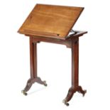 A GEORGE IV MAHOGANY READING TABLE ATTRIBUTED TO GILLOWS, C.1825 the height adjustable hinged top on