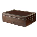 λ AN ANGLO-INDIAN ROSEWOOD AND SADELI WORKBOX PROBABLY BOMBAY, EARLY 19TH CENTURY the hinged lid