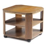AN OAK OCCASIONAL TABLE IN THE MANNER OF HEAL'S, EARLY 20TH CENTURY the top with canted corners