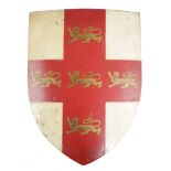 A METAL HERALDIC SHIELD LATE 19TH / EARLY 20TH CENTURY painted with the coat of arms of the city