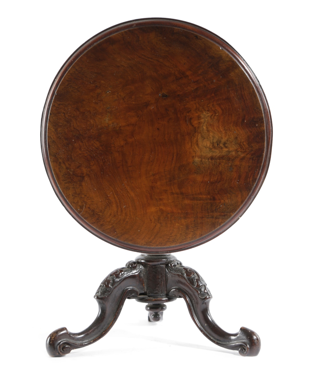 A VICTORIAN WALNUT MINIATURE BREAKFAST TABLE C.1860-70 possibly an apprentice piece, the circular