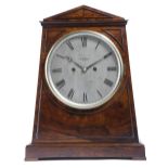 λ A GEORGE IV ROSEWOOD BRACKET CLOCK BY CUMMINS, LONDON, C.1825-30 the brass eight day movement with