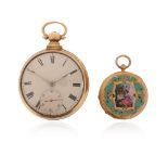 A William IV 18ct gold open pocket watch, the movement signed Andrew Crawshaw of Rotherham,